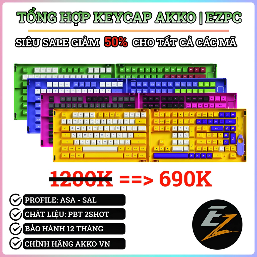 Bộ Keycap Akko PBT Double Shot Full Set | BigBuy360 - bigbuy360.vn