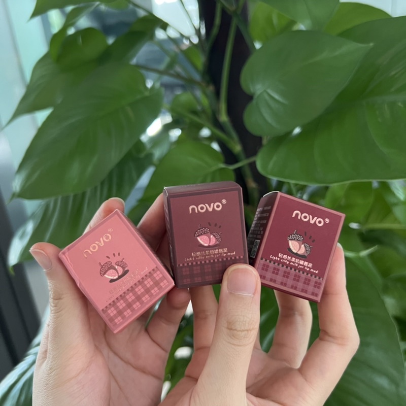 Son kem Novo siêu mịn nắp hình nấm xinh xắn lên màu cực chuẩn ảnh thật shop tự chụp