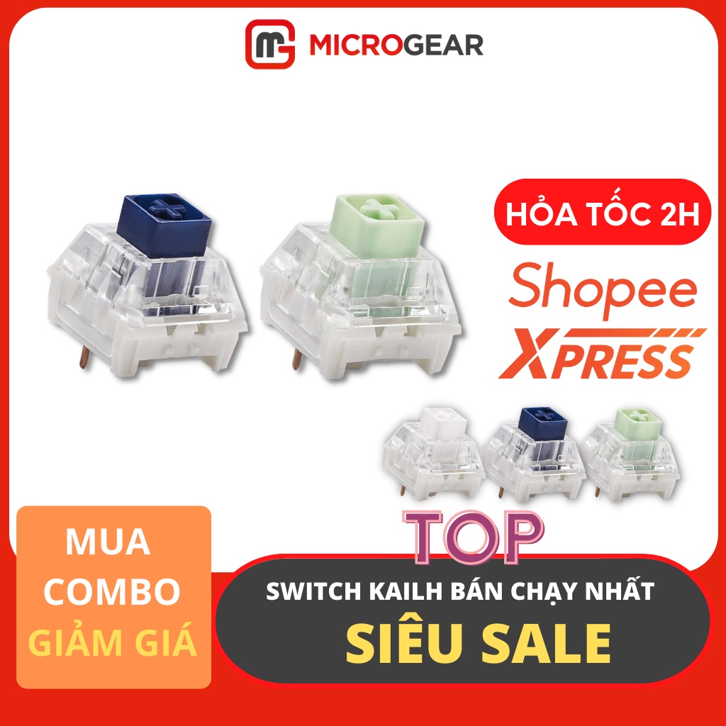 Công tắc phím cơ - Kailh Box Switch Navy / Jade / White (Clicky) - Hàng NK Chính Hãng