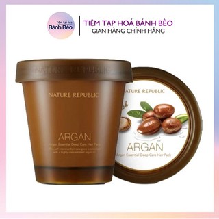 Kem ủ tóc mềm mượt phục hồi hư tổn Nature Republic Argan Essential Deep Care Hair Pack 200ml