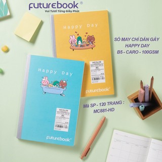 Sổ caro may gáy futurebook happy day notebook b5 - caro - 100gsm