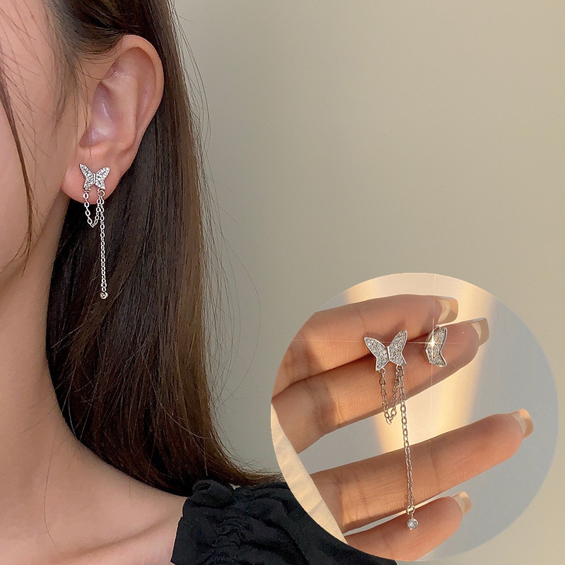 Khuyên Tai Hình Bướm Dễ Thương Phong Cách Hàn Quốc