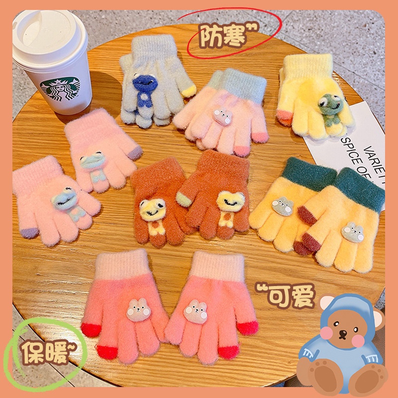 Găng Tay Lông Nhung Giữ Ấm Mùa Đông Dễ Thương Cho Bé 0-3 - 1-2 Tuổi