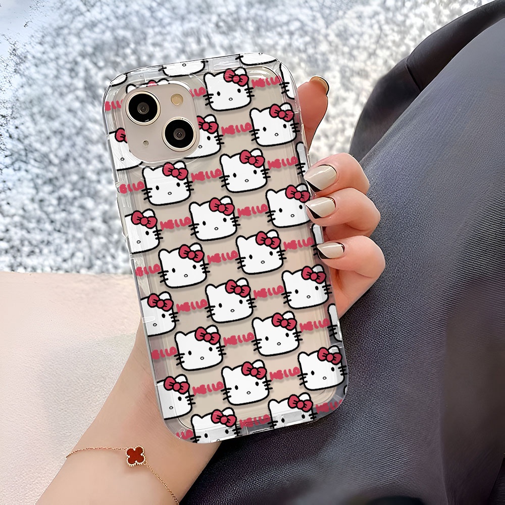 Ốp Điện Thoại Tpu Trong Suốt In Hình hello kitty Đáng Yêu Cho iphone 14promax 11 13 12 7Plus X XS Max