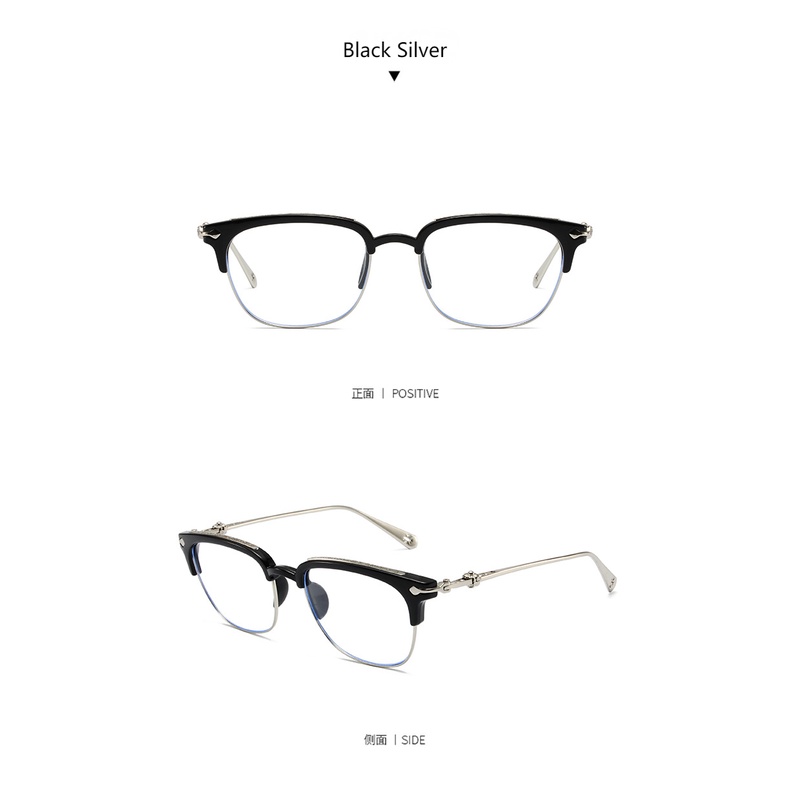 Mắt Kính Nửa Gọng Kim Loại Chống Bức Xạ Thời Trang Cho Nam