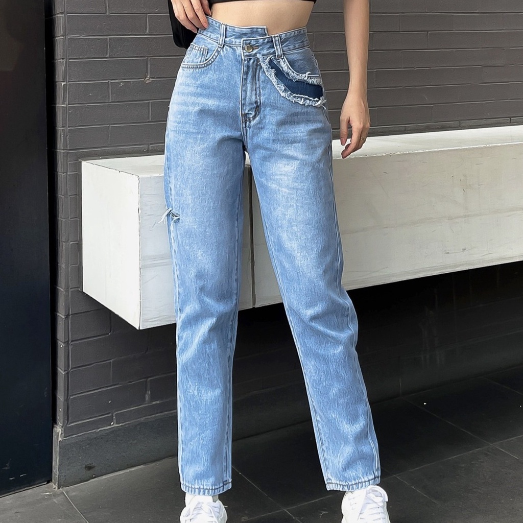 Quần Jean Baggy Nữ Túi Cá Tính Tiqi Jeans B1-243