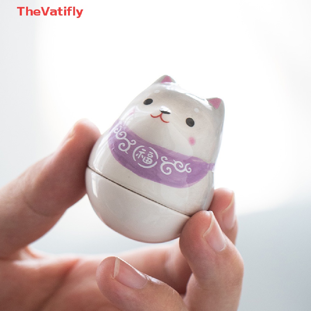 [Thevalifly] Tượng Trang Trí Hình Con Chó Hoạt Hình Bằng Gốm Phong Cách Nhật Bản