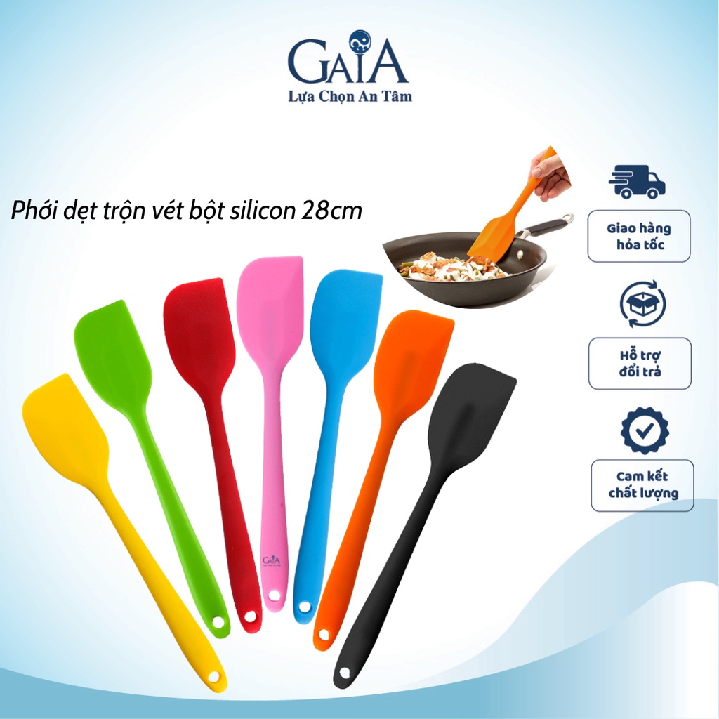 [CỠ LỚN] Spatula - Phới Dẹt Trộn Vét Bột Bằng Silicon Đúc Nguyên Khối 28CM