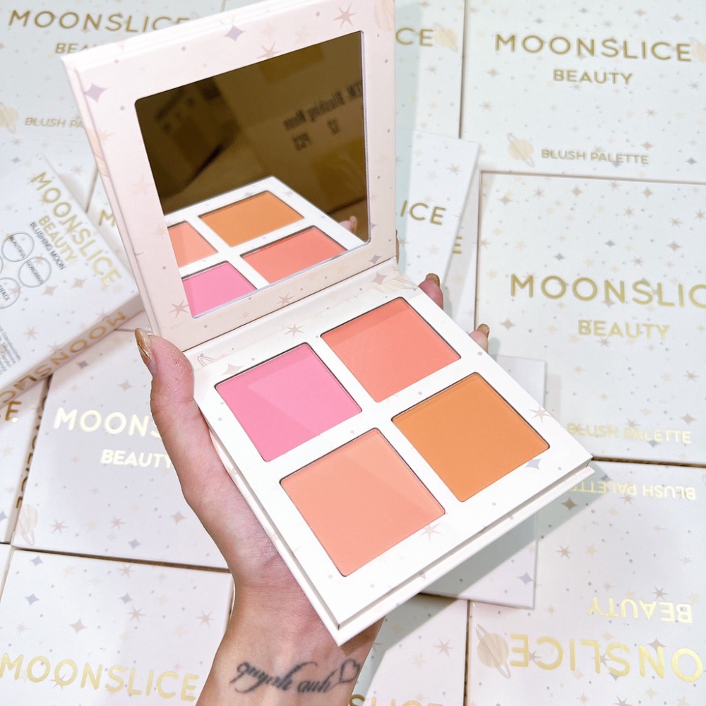 Bảng má hồng Moon Slice Beauty 4 ô & 9 ô chuẩn màu tone cam hồng siêu xinh dành cho makeup TRANCI