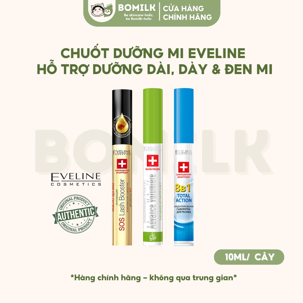 Huyết thanh chuốt dưỡng mi Eveline - dưỡng dài, dày, đen mi, bảo vệ và ngừa rụng mi