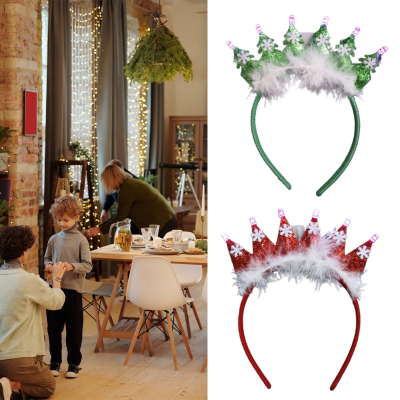 Cài Tóc Đèn Led Lấp Lánh Phong Cách Giáng Sinh