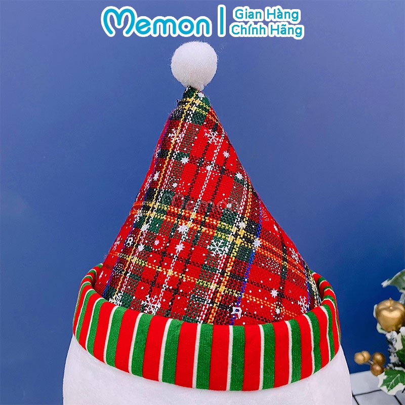 Gấu Bông Người Tuyết Đeo Khăn Kẻ Giáng Sinh Noel Cao Cấp Memon