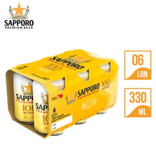 LỐC 6 LON BIA SAPPORO PREMIUM BEER 100 [330ML]
