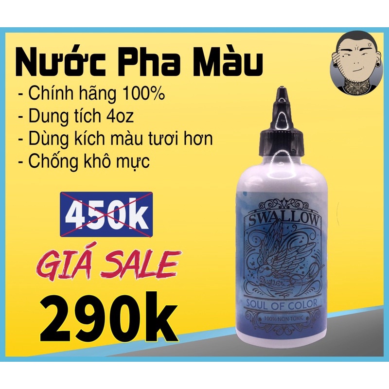 Nước kích màu, pha màu hình xăm Swallow Sơn Én 8oz - Tiệm Xăm Thiên Đường