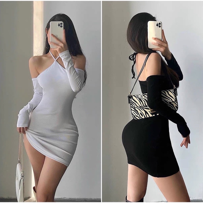 ĐẦM BODY XINH PHỐI DÂY TAY RỜI RẠC DYD5