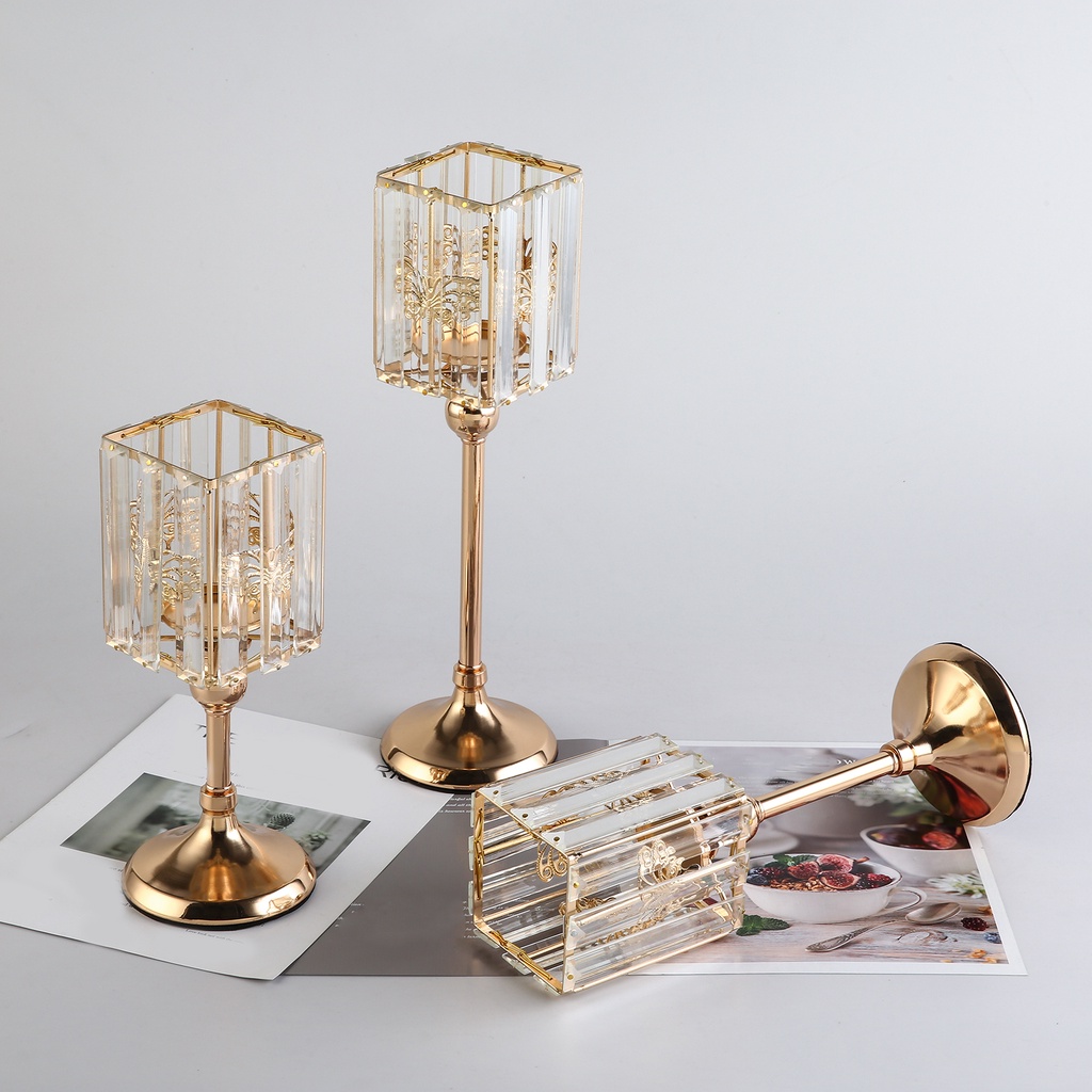 Giá đỡ Pha lê thêu nến Tiệc để bàn Đồ trang trí trung tâm Nến Stick Home Candelabrum Trang trí