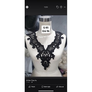 Cổ ren lưới đen may cổ áo rẻ  đẹp ( ĐI ĐƠN TỪ 50k )
