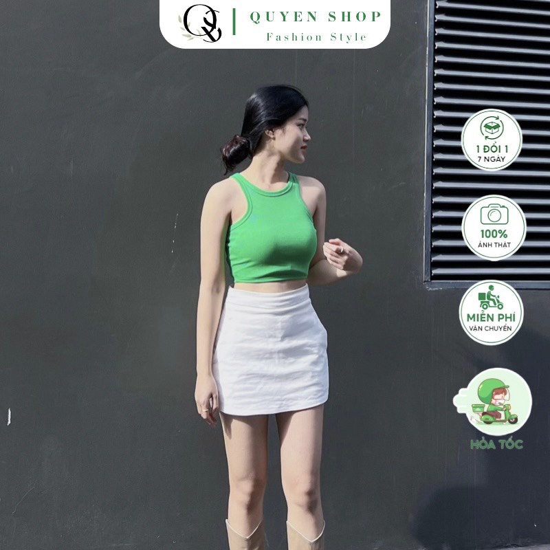 Áo Ba Lỗ Croptop Nữ Thun Tăm QS QUYEN SHOP