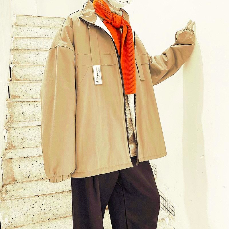 Áo khoác kaki Nam Nữ Unisex form rộng - Jacket chất kaki mịn, mát khóa zip