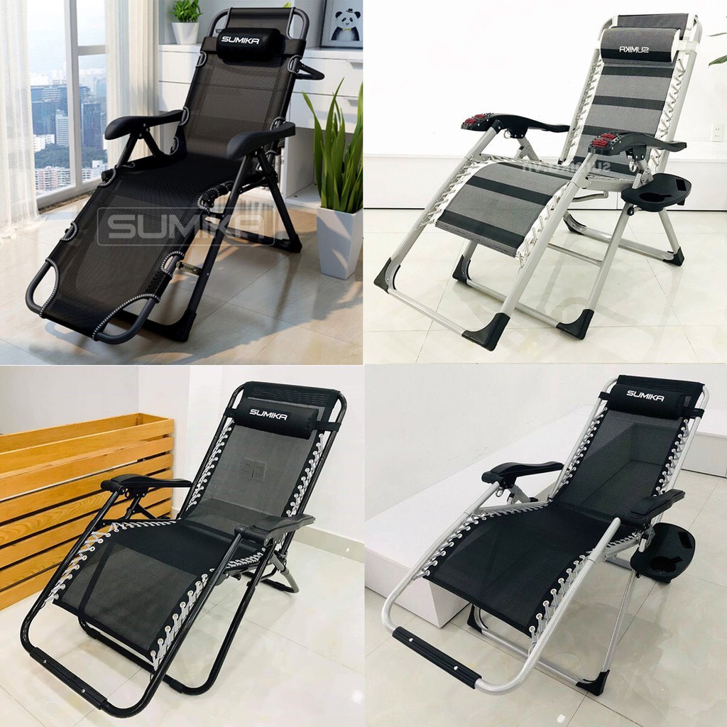 4 Mẫu ghế gấp xếp thư giãn đa năng Sumika 179 & 199 & 168 (Tặng khay để ly) ghế văn phòng, ghế ngủ t