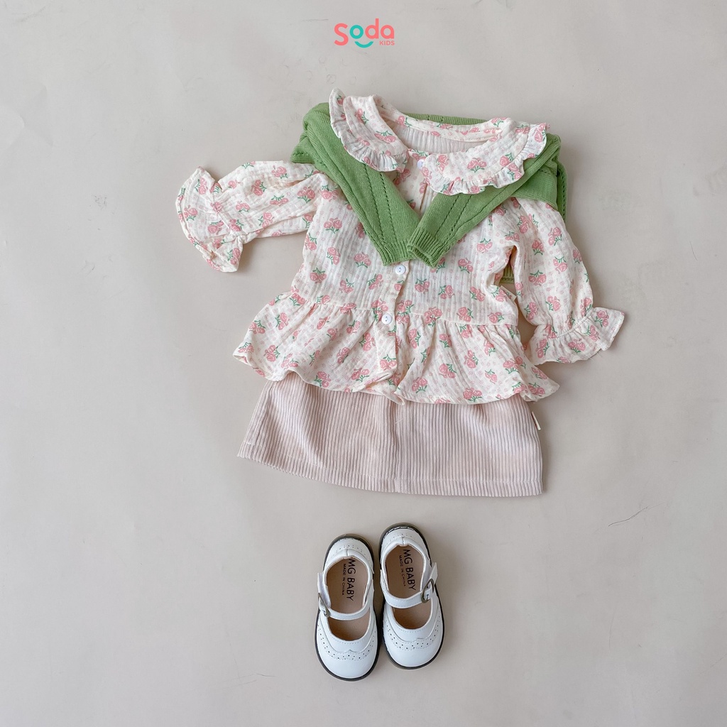 Áo sơ mi bé trai bé gái xô Muslin SODA KIDS nhiều họa tiết