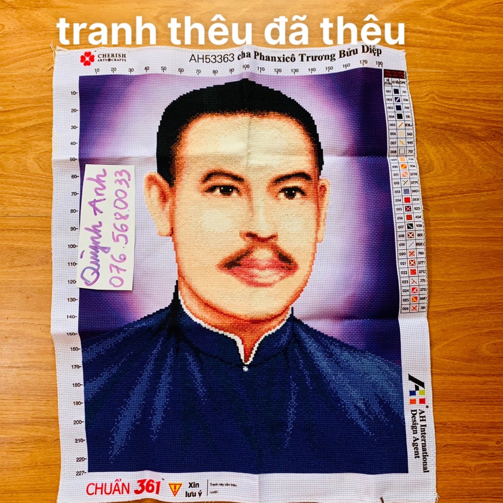 Tranh thêu chữ thập CHA BỬU DIỆP đã thêu rùi 47x58cm đã thành phẩm 53363