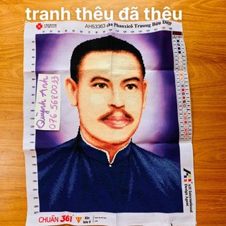 Tranh thêu chữ thập cha bửu diệp đã thêu rùi 47x58cm đã thành phẩm 53363