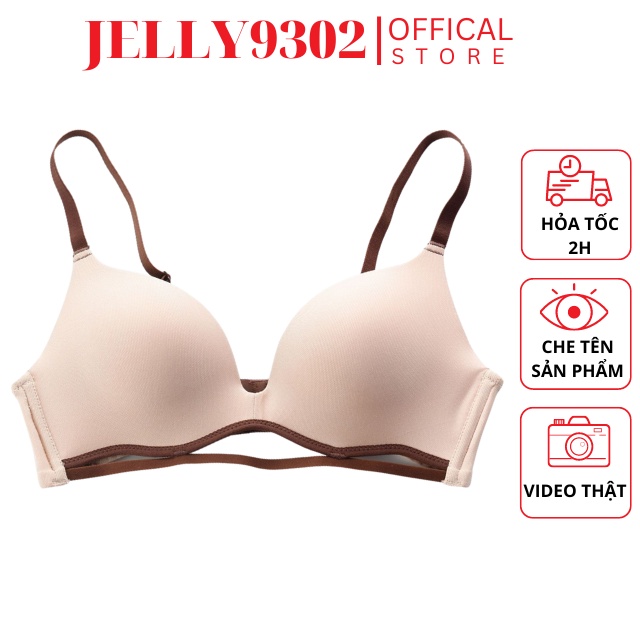 Áo Ngực Nữ Đúc Su Xuất Nhật 2 Dây Không Gọng Mềm Mại, Viền Lượn Sóng Sexy–Áo Lót Nữ Nâng Ngực Tạo Khe Gợi Cảm