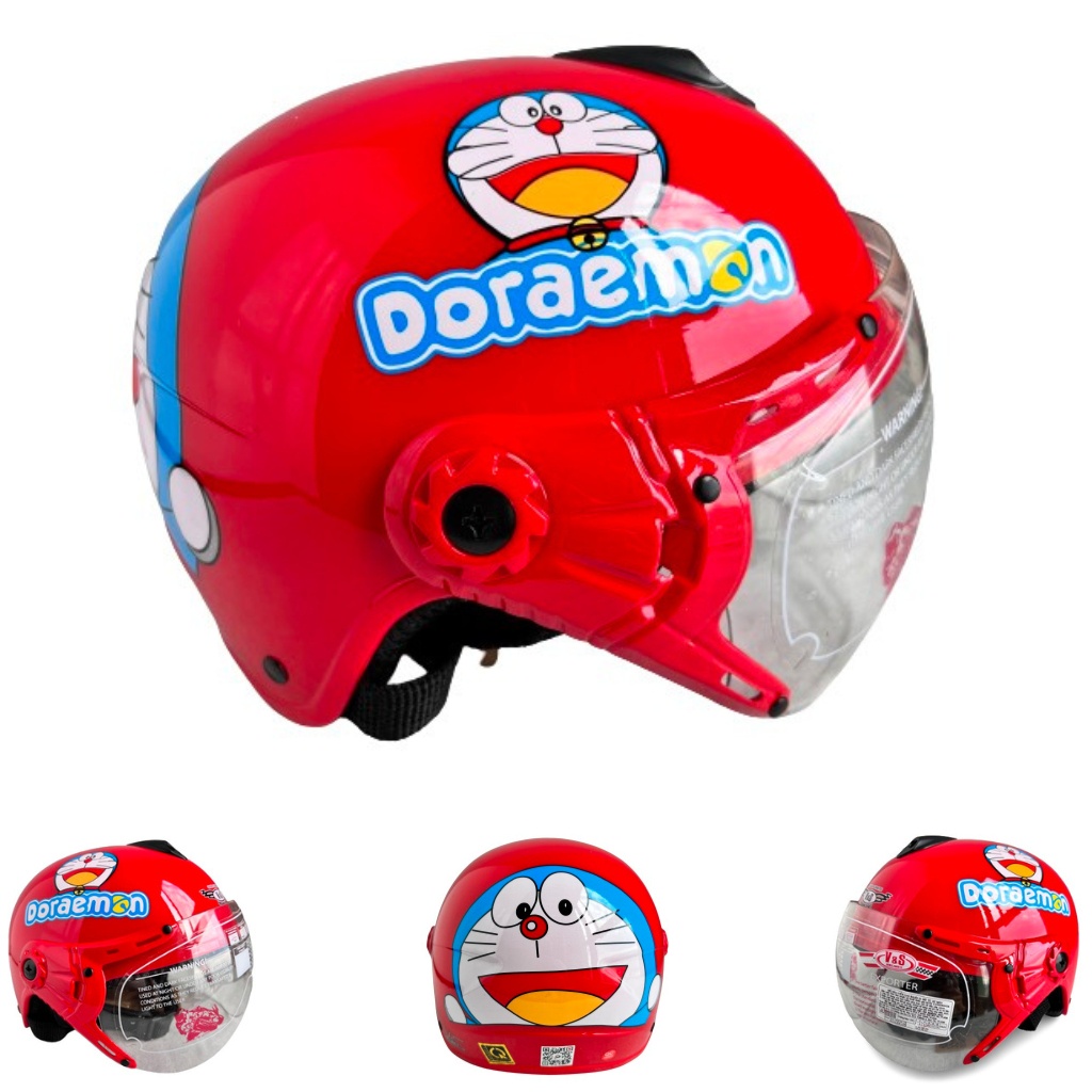 Mũ bảo hiểm trẻ em V&S Helmet - VS103KS Doreamon đỏ -Phù hợp với bé từ 2 đến 5 tuổi, Vòng đầu 50-52cm, Bé nặng dưới 18kg