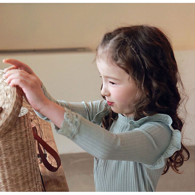 ÁO THUN TAY DÀI PHỐI REN XUẤT HÀN BÉ GÁI