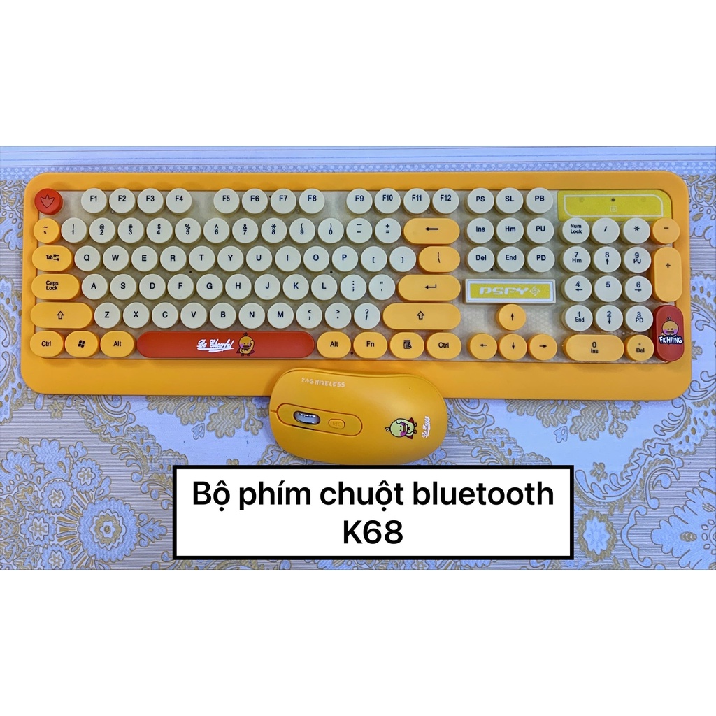 Bàn phím bộ liền chuột không dây siêu xinh K68