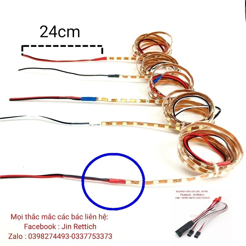 Bộ dây đèn Led 7,4V - 16V Kèm điều khiển từ xa cho máy bay điều khiển RC