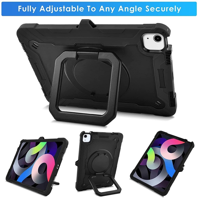 Ốp Máy Tính Bảng Chống Sốc Có Giá Đỡ Bút Chì 360 Độ Cho iPad 10th Gen 10.9 inch 2022°Ốp Lưng Có Đế DựNg Và Dây Đeo Vai Cho iPad 10.2 / Air 3 Air 4 Air 5 / iPad Pro 11 / Mini 6