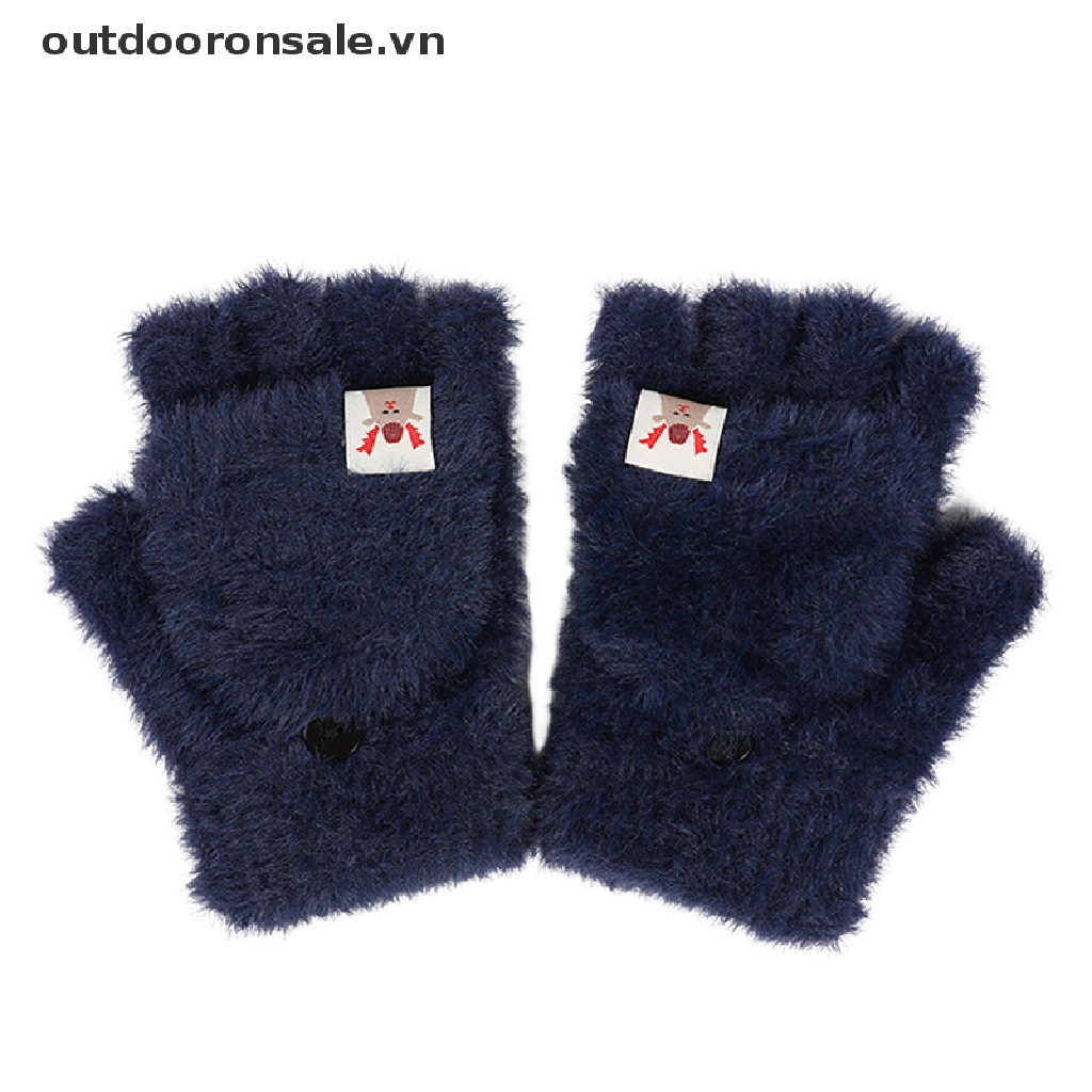 Găng Tay Hở Ngón Mùa Đông Dày Dặn Ấm Áp Mềm Mại Thoải Mái Phong Cách Hoạt Hình Dễ Thương Thoải Mái Cho Nữ