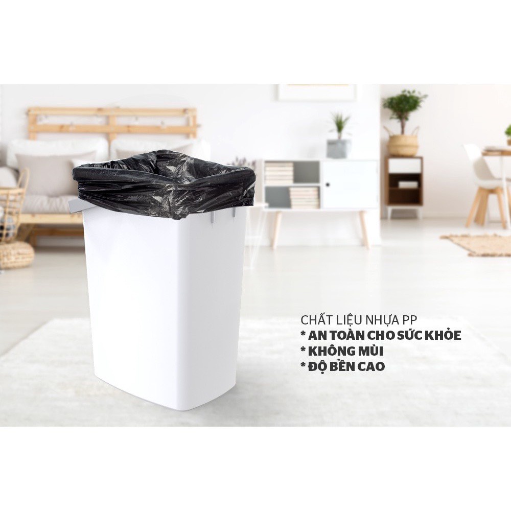 Thùng rác chữ nhật có nắp bấm Sunhouse KS-TR12LP và không nắp Sunhouse KS-TR12P