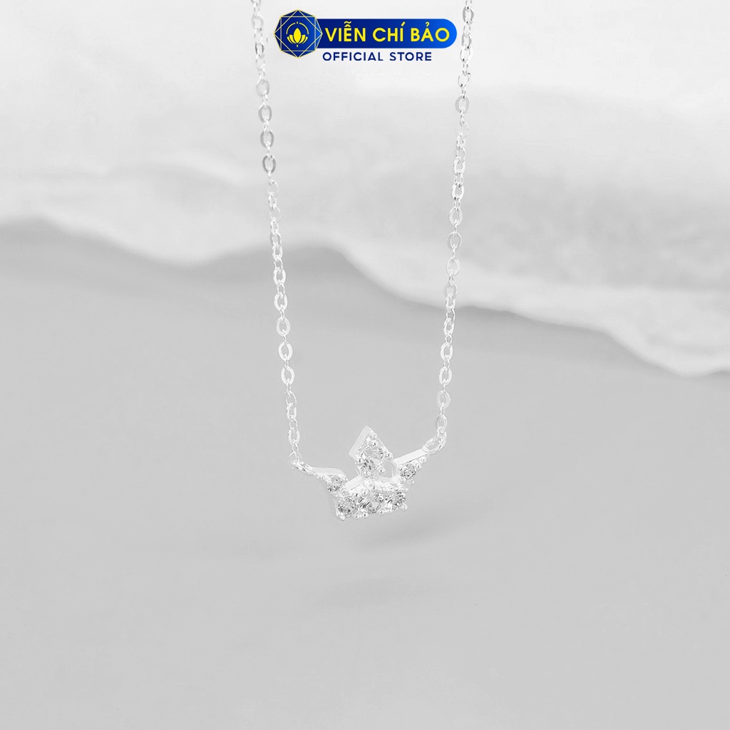 Dây chuyền bạc nữ Vương miện đính đá chất liệu bạc 925 thời trang phụ kiện trang sức nữ Viễn Chí Bảo D400608