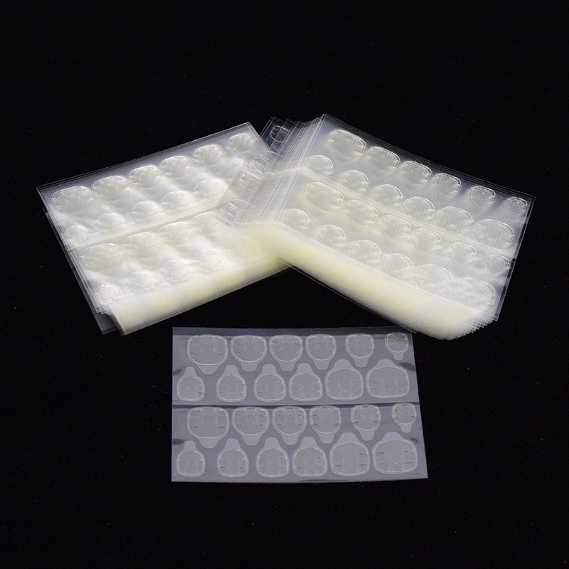 Miếng dán móng giả bằng silicon trong suốt, loại 24 miếng dán