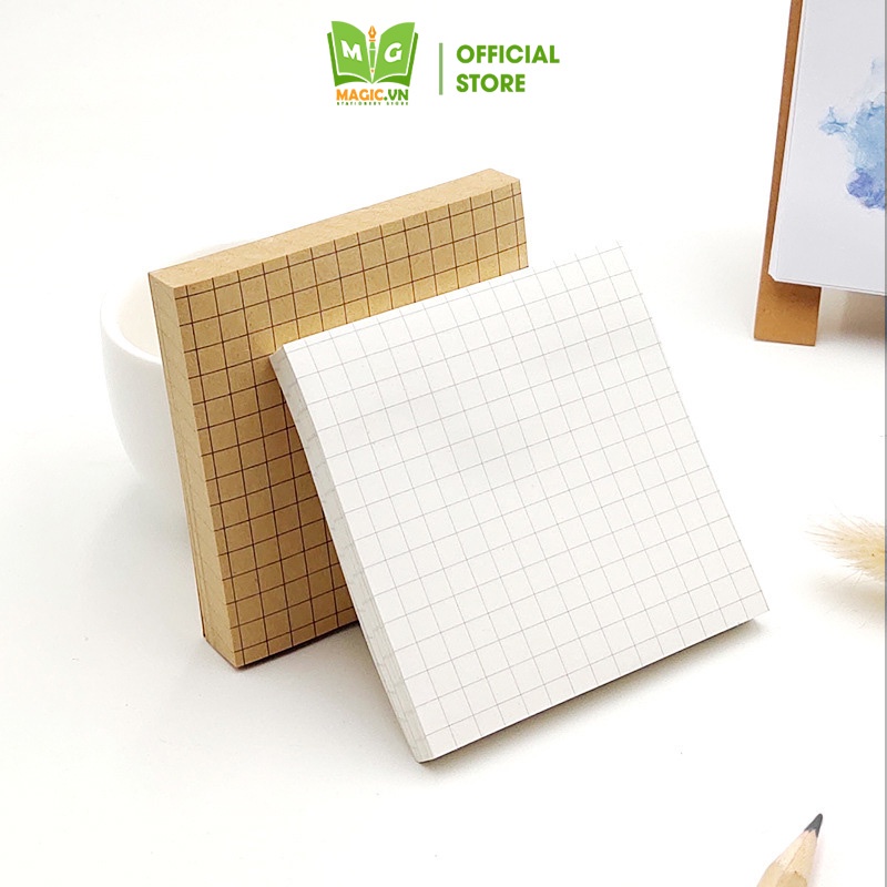 Giấy Note Nhớ Ghi Chú Cute MAGIC Túi 80 Tờ Giấy Kraft Vuông Basic Vintage, Văn Phòng Phẩm, Đồ Dùng Học Tập Giá Rẻ GN2