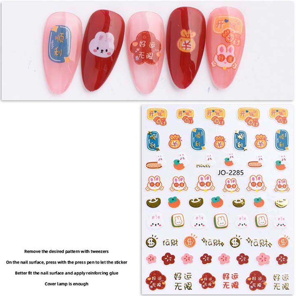 Hình Dán Móng Tay Màu Đỏ Mừng Năm Mới Phong Cách Trung Hoa|Phụ Kiện Đồng Xu Trung Quốc Trang Trí Móng Tay Nghệ Thuật