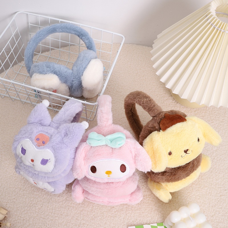 Sanrio Bông Tai Giữ Ấm Chống Đóng Băng Hình Kuromi Dễ Thương Cho Bé bịt tai gấu dâu bông tai kuromi bịt tai giữ ấm chụp tai cho bé