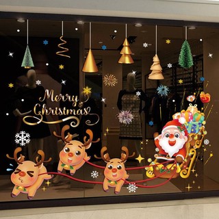 [decal dán cửa kính tết] Giấy Dán Cửa Sổ Trang Trí Giáng Sinh Đẹp Mắt