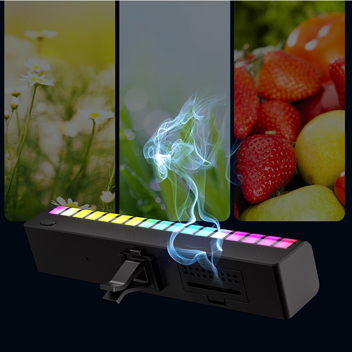 Đèn Led F1 cảm biến âm thanh Khuếch Tán Tinh Dầu Trang Trí Nội Thất - gắn Xe Hơi - T0338