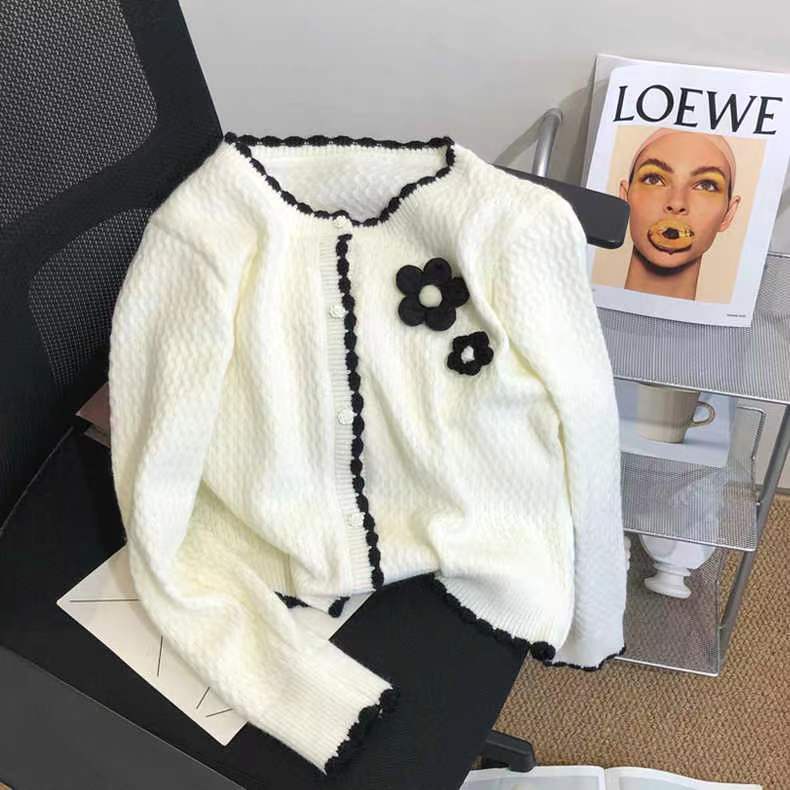 Áo Khoác Cardigan Dệt Kim Dáng Ngắn Thời Trang Mùa Thu 2022 Mới Cho Nữ