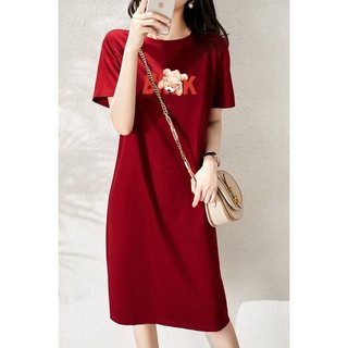 Đầm Thun Tay Ngắn Dáng Rộng In Họa Tiết Chú Gấu Dễ Thương Phong Cách Hàn Quốc Thời Trang Mùa Hè Cho Nữ