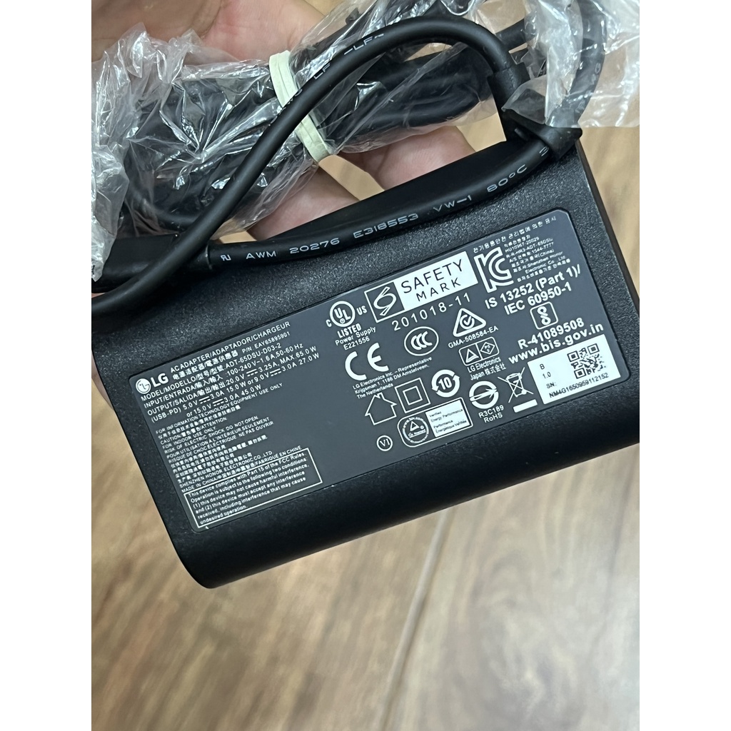 SẠC máy tính 65W LG ADT-65DSU-D03-2 CHÂN CẮM TYPE-C CHÍNH HÃNG