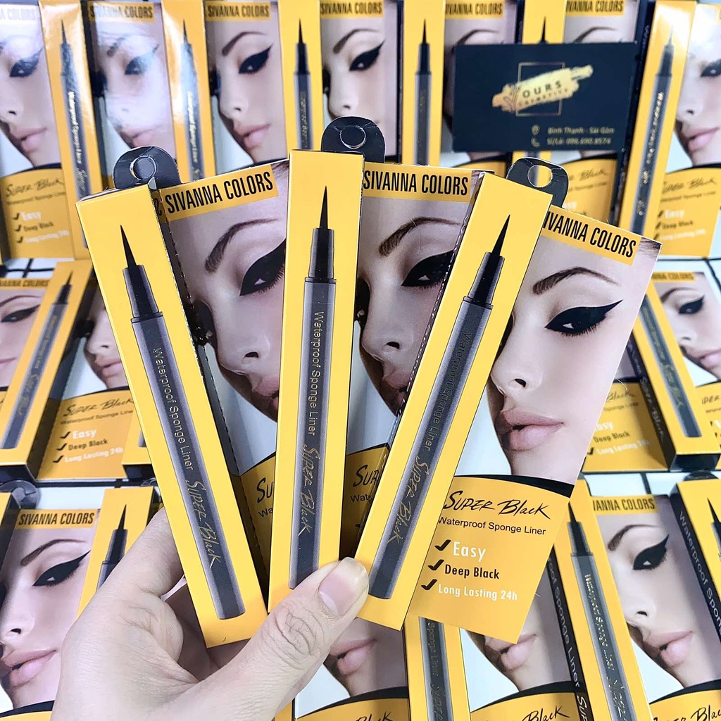 Bút Kẻ Mắt Nước Không Trôi Sivanna Super Black Eyeliner Màu Đen