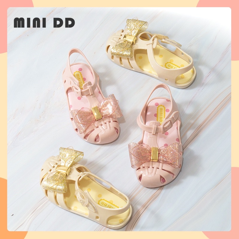 SANDAL nơ nhựa thơm chuẩn hãng MINI DD siêu xinh cho bé gái