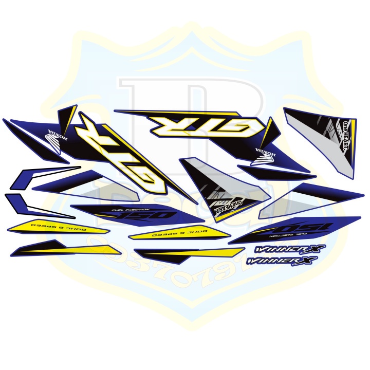 DECAL PVC 5 LỚP CHẤT LƯỢNG CAO Tem rời winner X GTR xanh