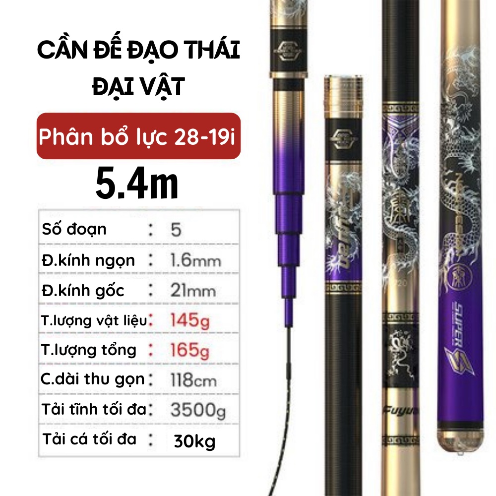 Cần câu FuYuan Đế Đạo Thái Đại Vật 28-19i , Cần câu đài săn hàng chính hãng
