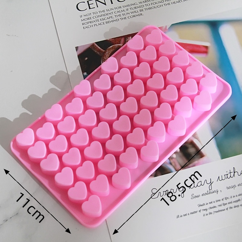 Khuôn Silicone 55 Ngăn Tạo Hình Trái Tim Làm Bánh Kẹo Chống Dính